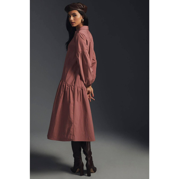 NWT Anthropologie Maeve Taffeta Midi Dress - Large - Picture 2 of 7